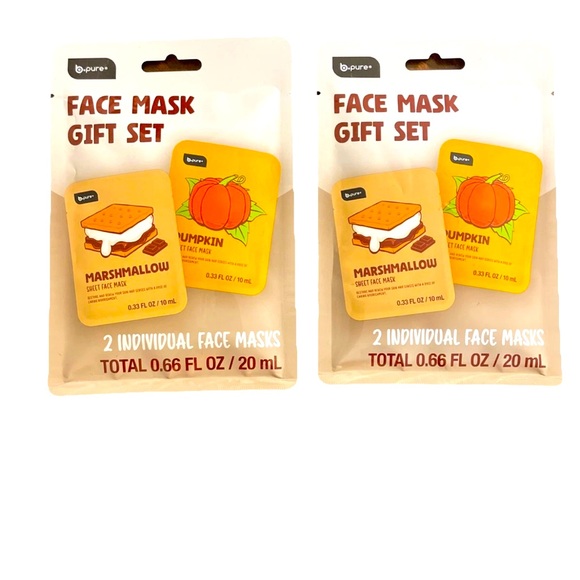 B-PURE Marshmallow & Pumpkin Face Mask Scrub Exfoliating Sheets Lot Of 2 Packs - Picture 1 of 2